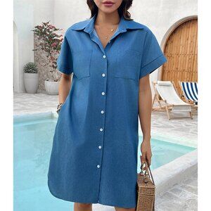 SOMER Denim Jean Dress, Short Sleeve